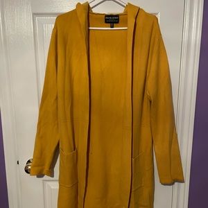 Long mustard yellow cardigan